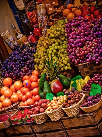 coloured vegetables